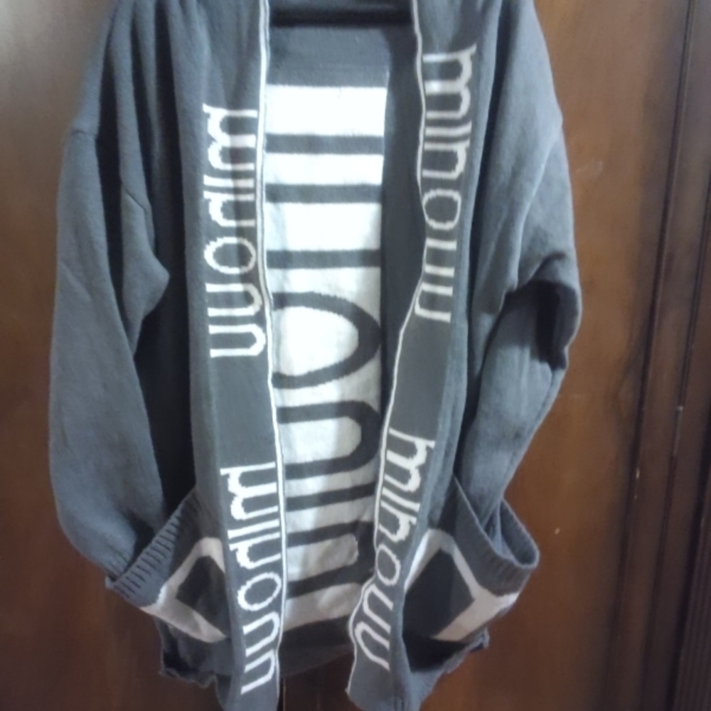 Gray Open-Front Cardigan